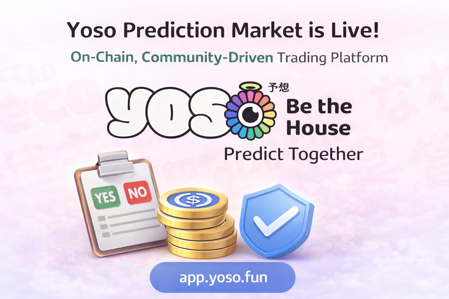 Yoso prediction market platform interface promoting community-driven social prediction markets